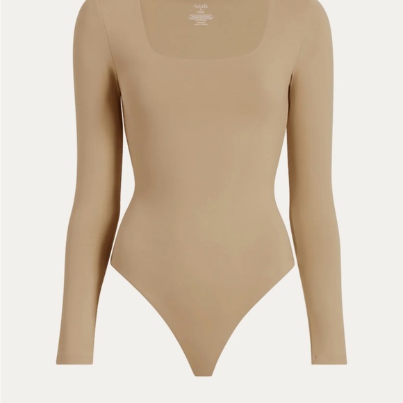 Nude Beige Long Sleeve Bodysuit - Picture 1 of 4